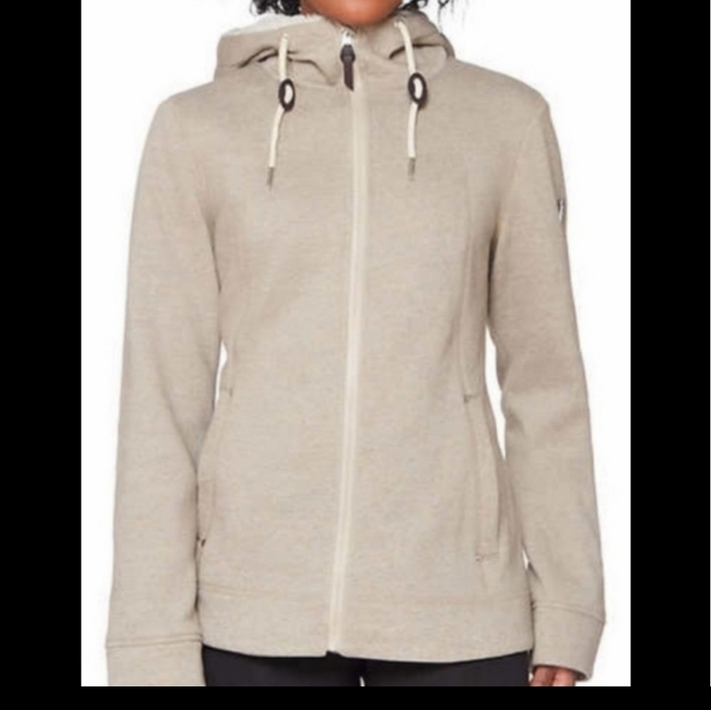 1madison ladies knit fleece hoodie jacket